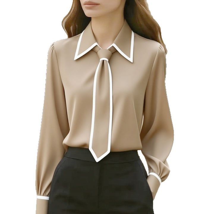 Maison Contrast Tie Blouse