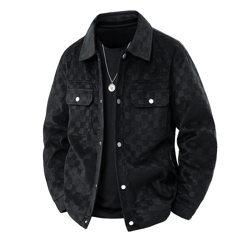 Maverick Checkered Suede Jacket