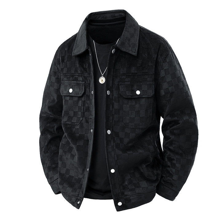 Maverick Checkered Suede Jacket