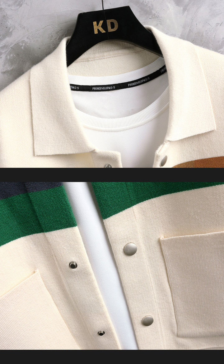Striped Varsity Knit Jacket