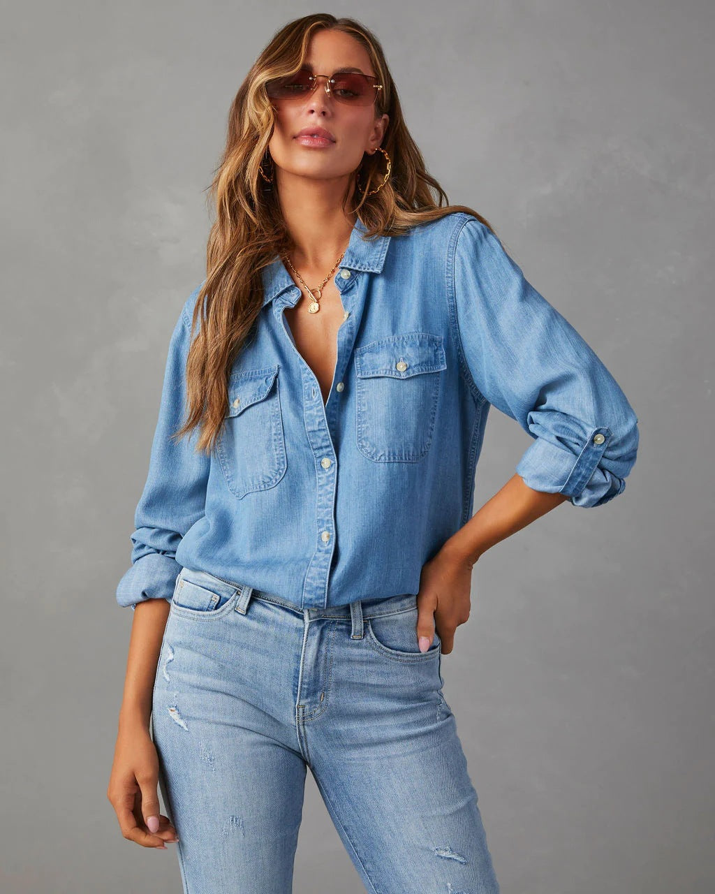 Muse Denim Button-Up