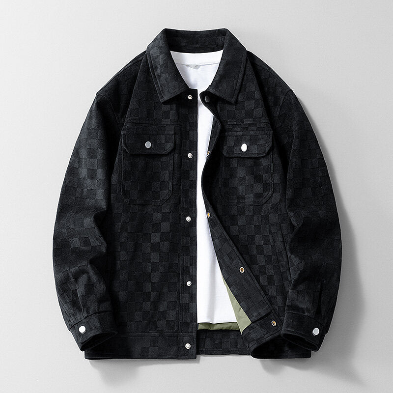 Maverick Checkered Suede Jacket