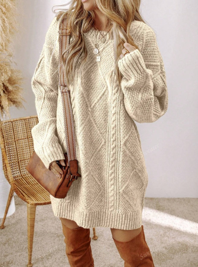 Juno Cable Knit Sweater Dress