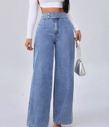Women's High-Waisted Wide-Leg Jeans