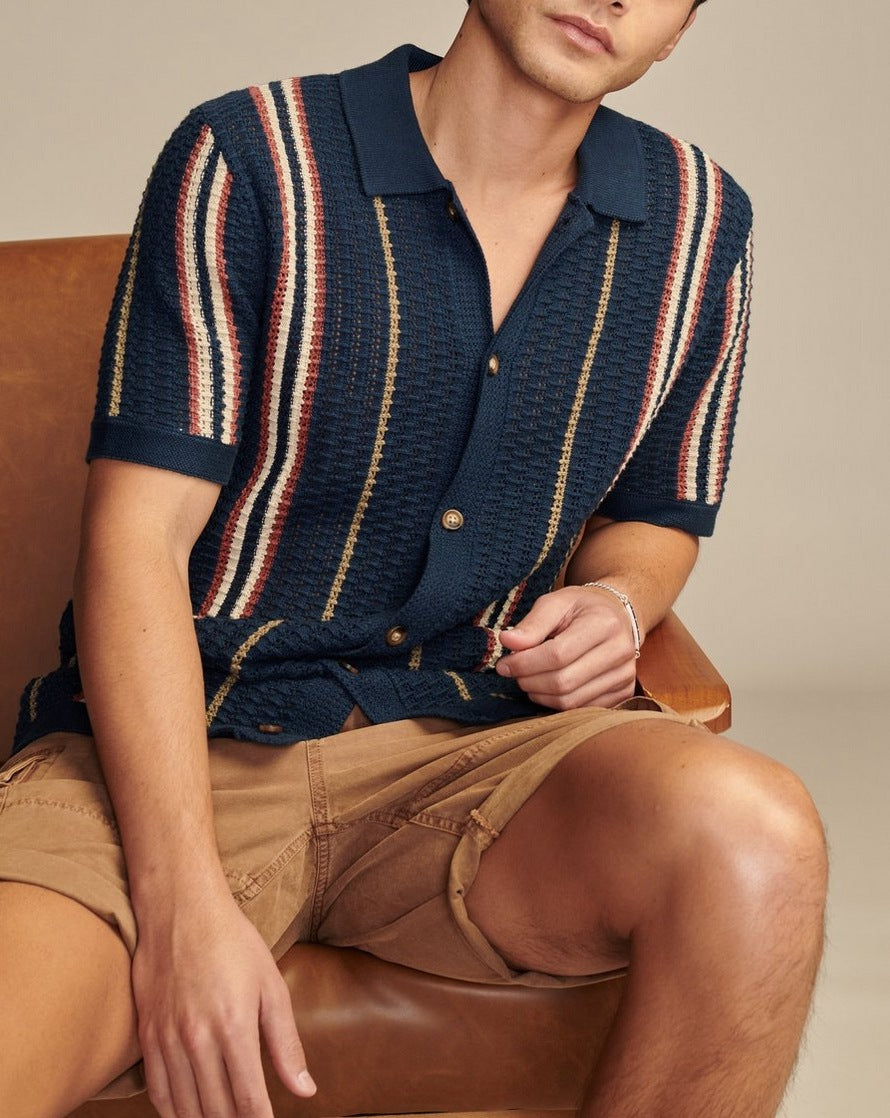 Cabana Knit Button-Up