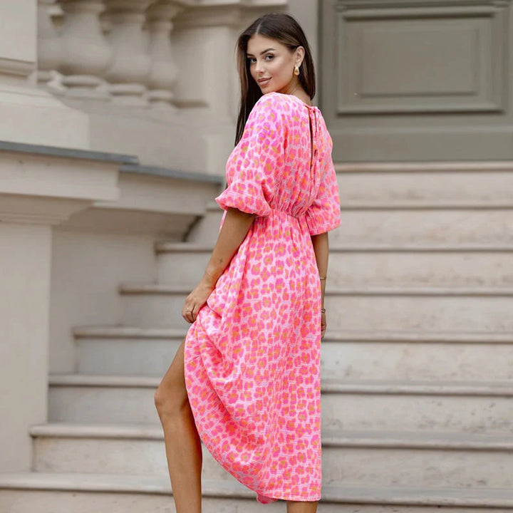 Isla™ Sunset Leopard Midi Dress