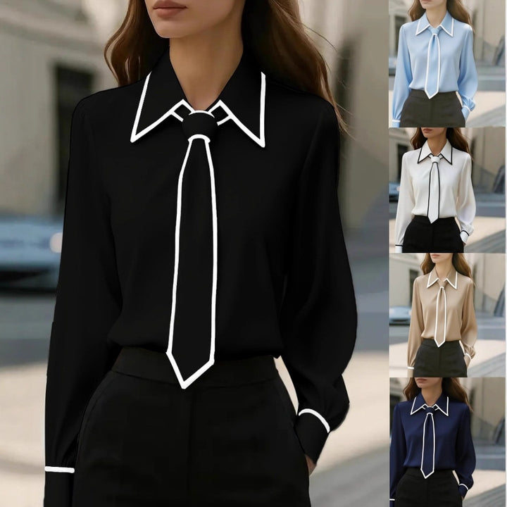 Maison Contrast Tie Blouse