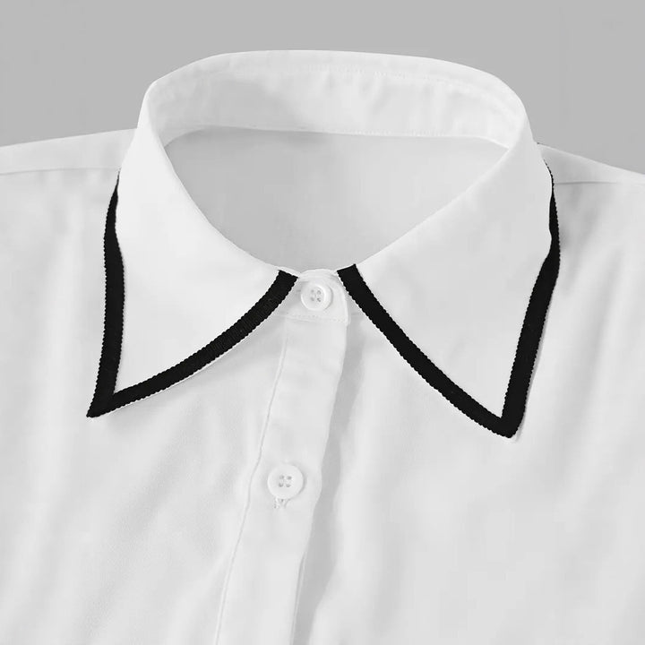 Maison Contrast Tie Blouse