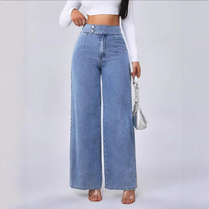 Women's High-Waisted Wide-Leg Jeans