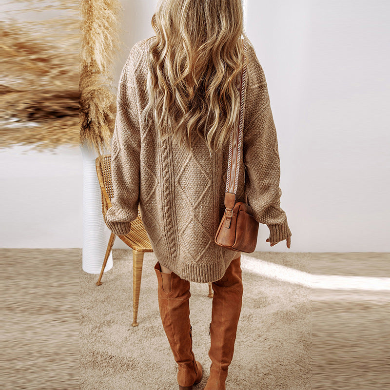 Juno Cable Knit Sweater Dress