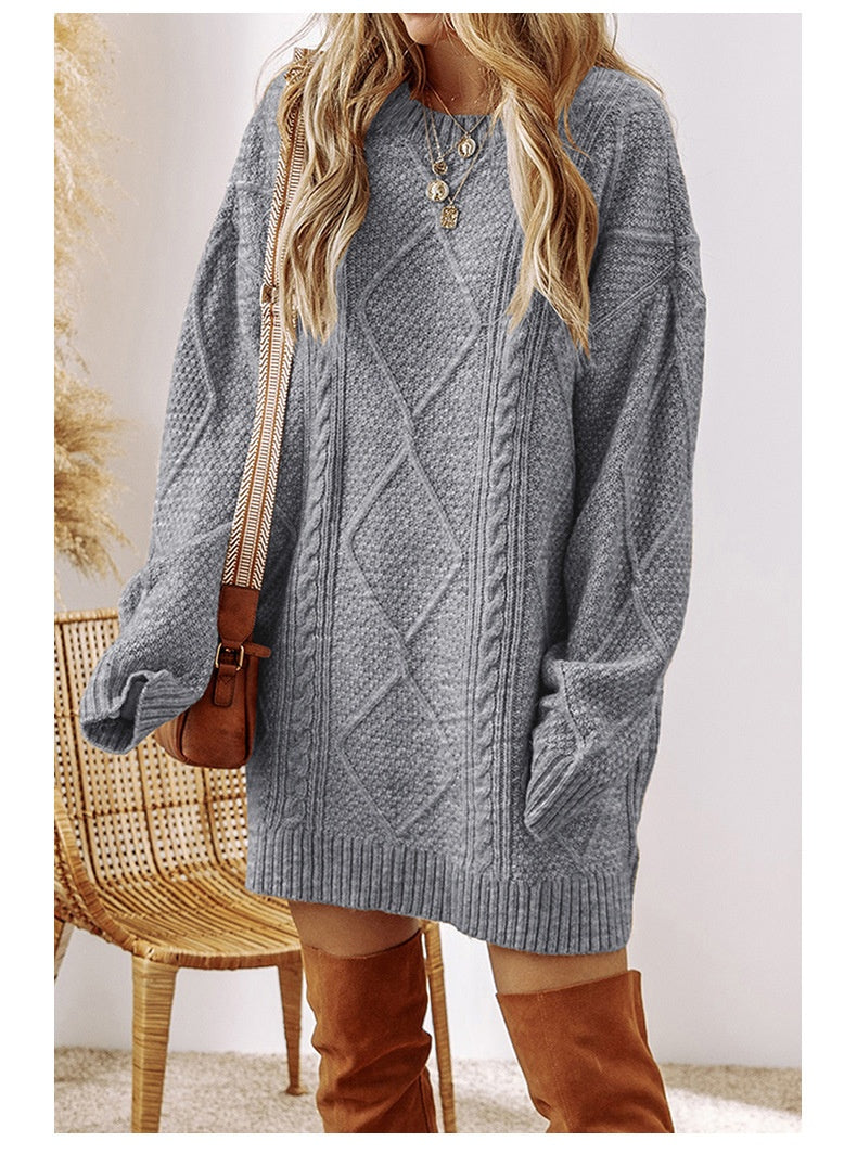 Juno Cable Knit Sweater Dress
