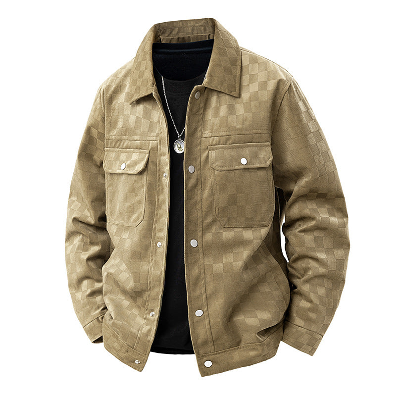 Maverick Checkered Suede Jacket