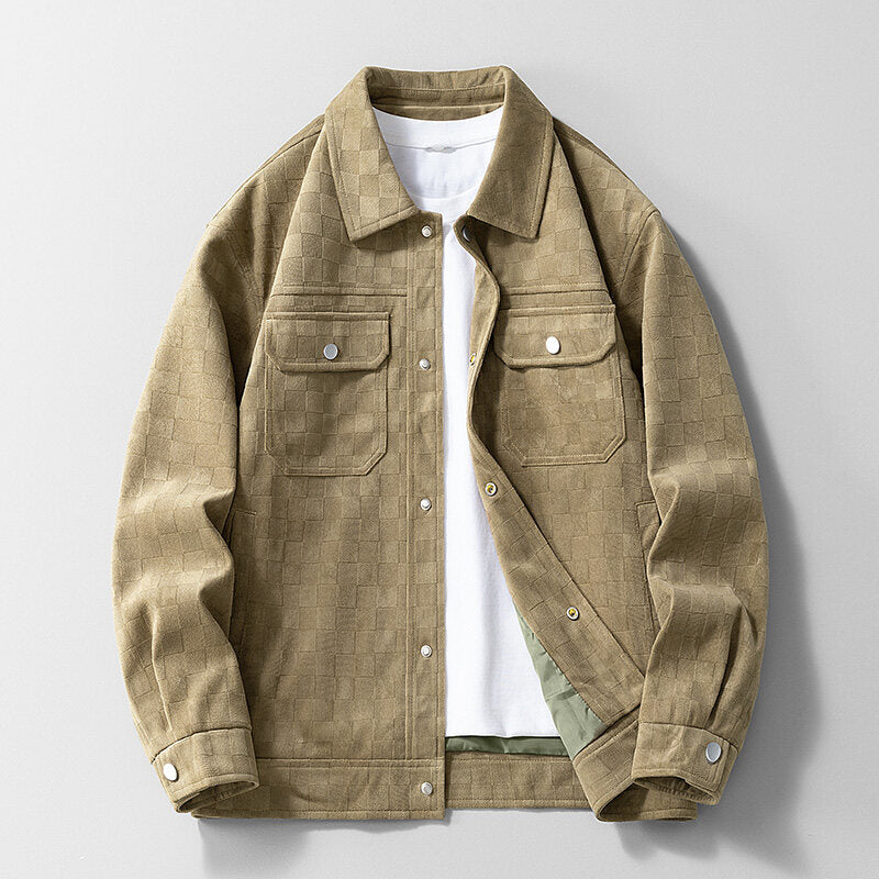 Maverick Checkered Suede Jacket