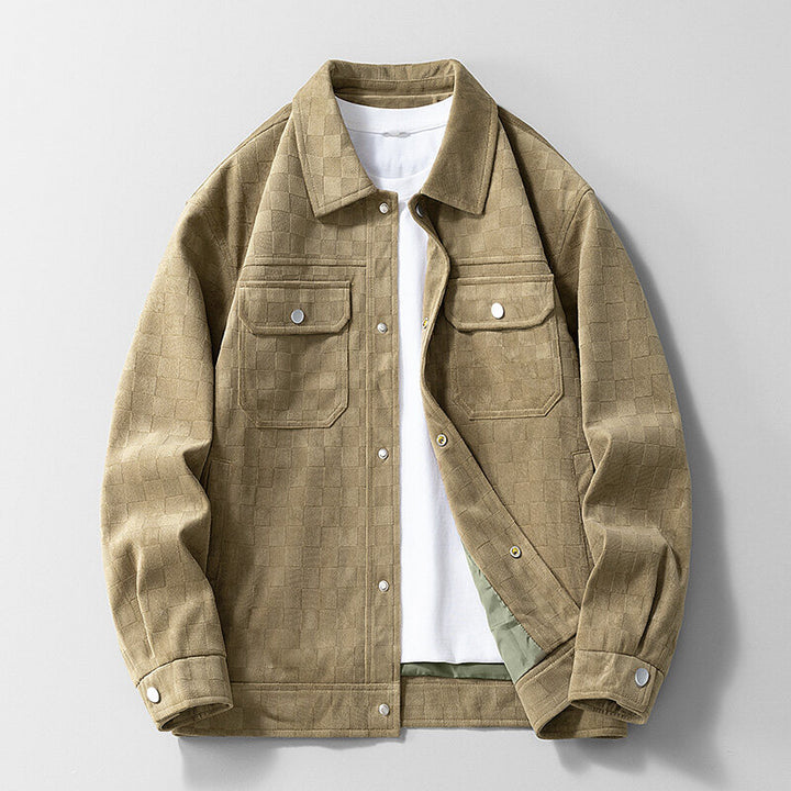 Maverick Checkered Suede Jacket