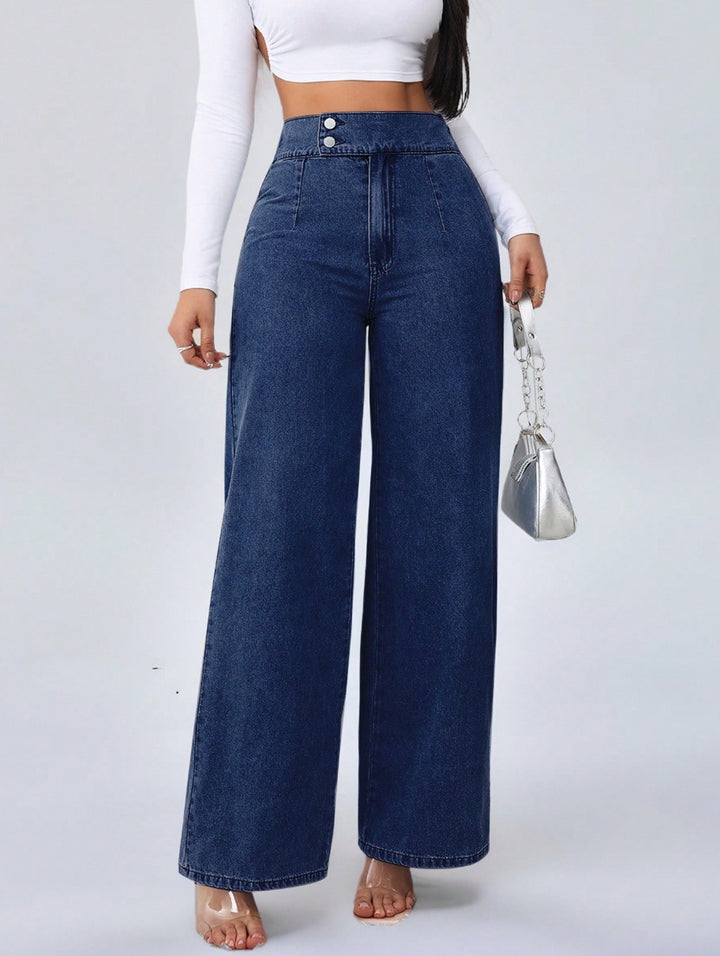 Women's High-Waisted Wide-Leg Jeans